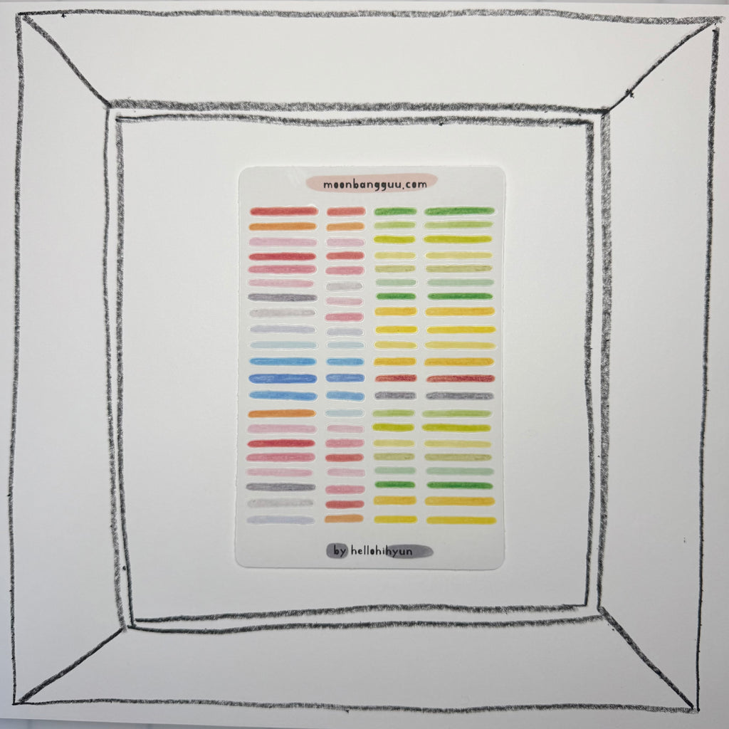[LINE UP mixed] Semi Clear Long and Short Line Highlight Sticker