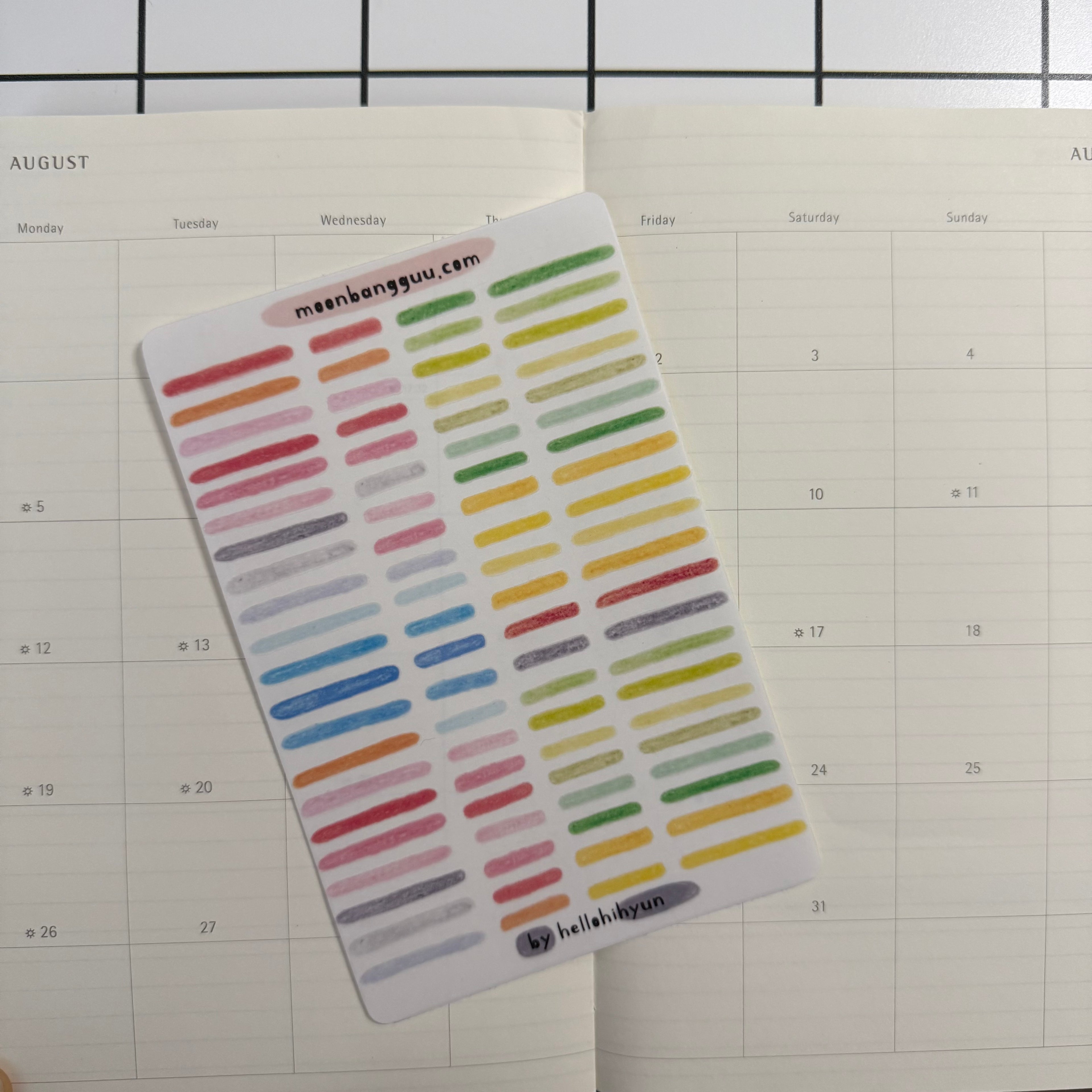 [LINE UP mixed] Semi Clear Long and Short Line Highlight Sticker